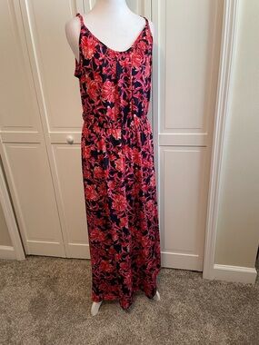 Harper Navy Dress with Pink and Coral Floral Print